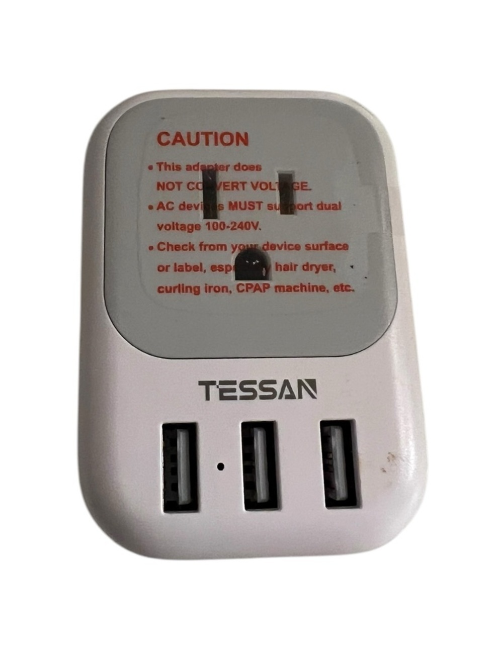 Tessan 2 Pack European Travel Plug Adapter US to Europe Plug Adapter 3 USB Ports